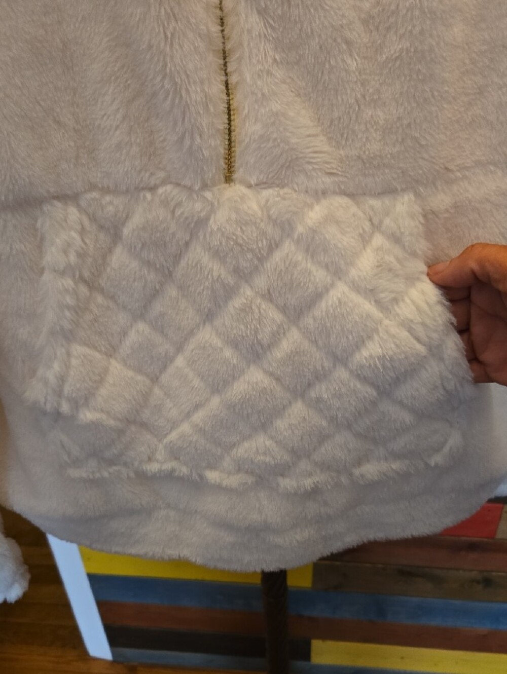 No Boundaries Cream Teddy Half-Zip Jacket🤍 Size XL - Picture 4 of 9
